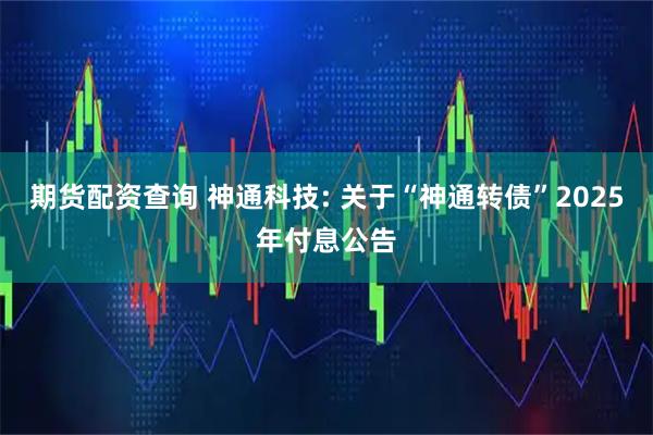 期货配资查询 神通科技: 关于“神通转债”2025年付息公告